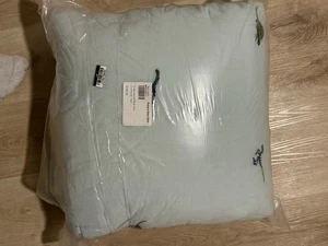 Pottery Barn Kids Embroidered Dinosaur Comforter/ Reversible Stripe Light Blue! - Picture 1 of 4