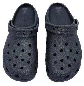 Crocs Plateau Clogs schwarz Glitzer Slipper Pantoletten Damen Gr. 8 neu ohne Etikett - Bild 1 von 11