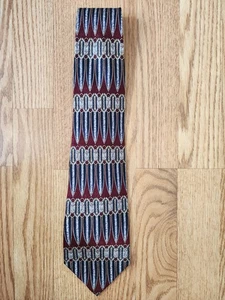 Vintage Pierre Cardin 100% Silk Men's Necktie Geometric Pattern Multicolored - Picture 1 of 2