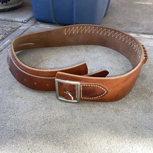 Cintura porta munizioni HUNTER Company 158 MEDIA pelle marrone cowboy calibro 38/357 - Foto 1 di 6