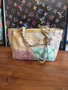 Vintage Coach Damen B1073-F14868 Multicolor Logo Patchwork Handtasche - Bild 1 von 19