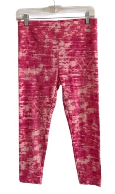 Time & Tru Womens Size S Pink Splotchy Shibori High Rise Capri Leggings NWT - Image 1 of 4