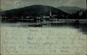 Pallanza Cartolina Italiana Mondschein-AK 1899 Hafen Panorama n/ Schönebeck gel. - Bild 1 von 2