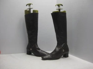 Battaglia Italy Braun Leder Reißverschluss Kniehoch Mode Stiefel Damen Größe 36 EUR - Bild 1 von 8