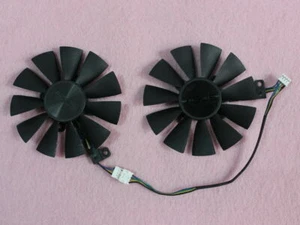 Paar Lüfter Kühler Lüfter für ASUS GTX 1060 GTX 1070 RX 470 RX570 580 T129215BU 87mm - Bild 1 von 4