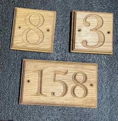 house number signs Solid oak house sign door number - Image 1 of 4