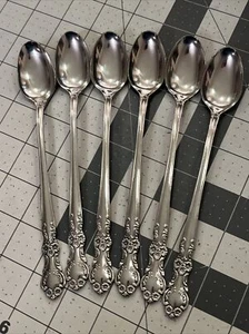 6 Rare Vintage Ekco Eterna Mary Graham Ice Tea Spoons 7.25” Stainless Japan - Picture 1 of 11
