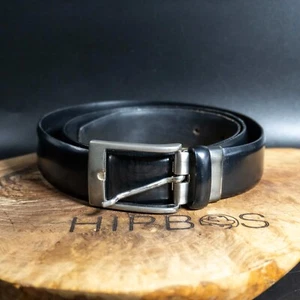 Hugo Boss Mens Belt Vintage Classic Leather Jeans Belt Black Size 32 - Picture 1 of 8