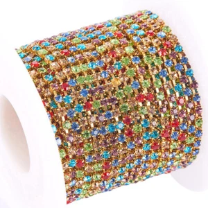 10 Yards bunte Messing Strass Strass Tasse Ketten Nickelfrei 2 mm - Bild 1 von 7