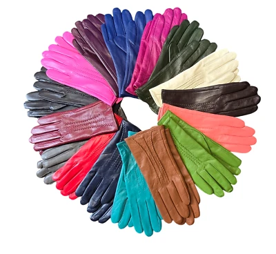 Womens Premium Quality Real Super Soft Leather Gloves Fully Lined Gift Boxed - Image 1 of 4