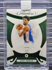 2019-20 Panini Flawless Joel Embiid Gems Emerald Authentic Diamond #2/5 76ers