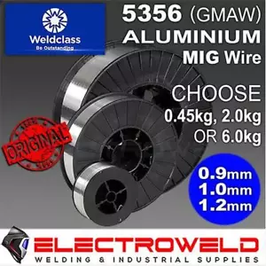 Carrete de alambre de soldadura WELDCLASS 0,9 mm aluminio 5356 Mig rollo de aleación 0,5 kg 2 kg 6 kg - Imagen 1 de 7