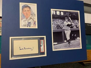 Hank Greenberg Signed Index Card Felt Tip PSA Encapsulated Matted 16x20 Perez St - Picture 1 of 2