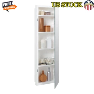 Frameless Beveled Mirror Medicine Cabinet Recessed W/Adjustable Shelves 12x36 in - Picture 1 of 6