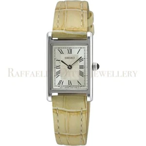 SEIKO Ladies Watch Quartz Classic Ivory Dial Beige Leather Strap SWR095 New - Picture 1 of 10