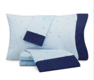 Nautica Kids Stripes At Sea 3-Pc Twin Sheet Set, White/Blue ๐ - Picture 1 of 5