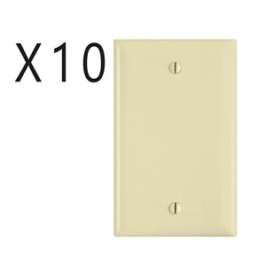 10er-Packung Posten-einfacher Gang 1-Gang leere Wandblende Steckdose Schalter Abdeckung elfenbeinfarben - Bild 1 von 2