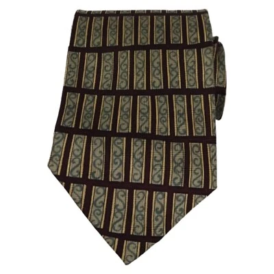 De colección LOUIS ROTH Para Hombres Clásico Corbata de Seda 3.85 Marrón Beige Diseñador Vestido Corbata Nuevo con Etiquetas Foto 1 de 4