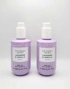 Victoria's Secret Lavender Vanilla Relax Body Oil With Jojoba 6.7oz Set of 2 - Picture 1 of 1