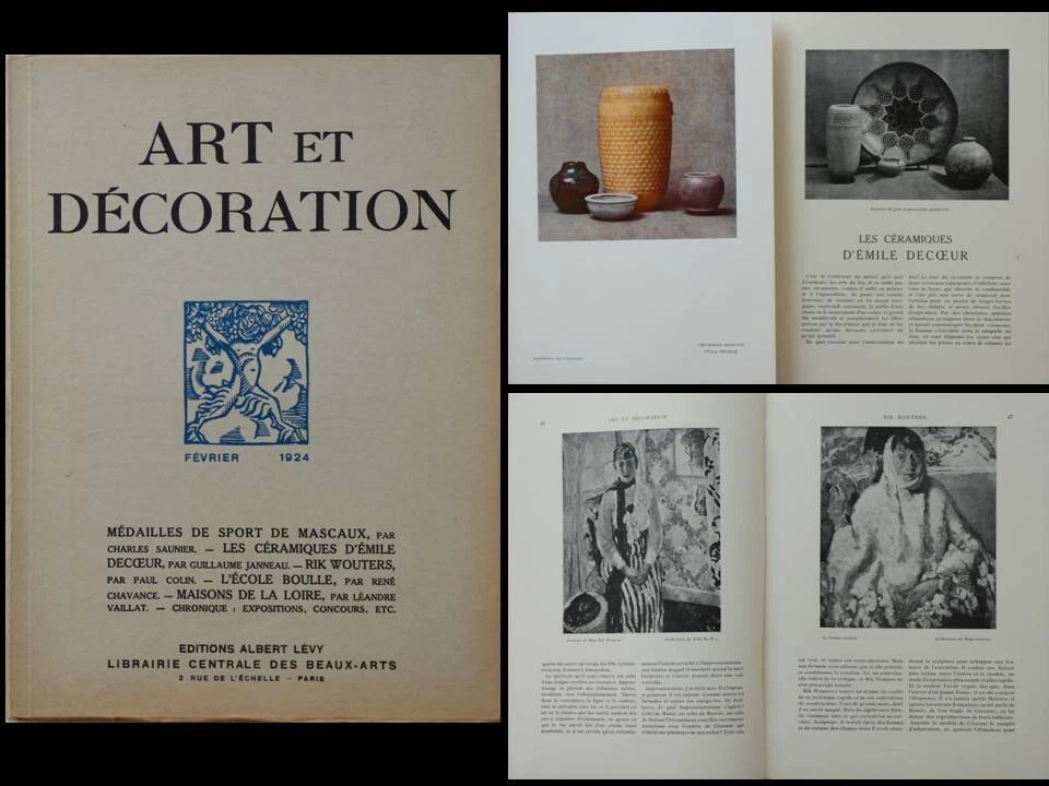 ART ET DECORATION FEVRIER 1924 EMILE DECOEUR, RIK WOUTERS, BOULLE, MASCAUX - Photo 1/1