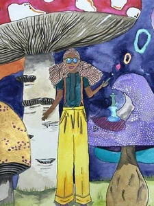 Alice Abenteuer im Wunderland Lewis Carrol Andrews Kunst Aquarellmalerei - Bild 1 von 3