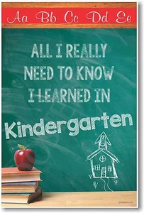 Alles, was ich wirklich wissen muss, habe ich im Kindergarten gelernt - NEU Klassenzimmer Poster - Bild 1 von 1