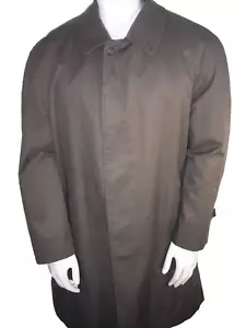 Vintage Burberrys sz Large Olive Green Poly/Cotton Trench Coat - Picture 1 of 9