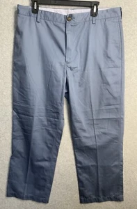 LL Bean Men’s Pants size 38x26.5 Standard Fit Chino Blue Flat Front Trouser EUC - Picture 1 of 9