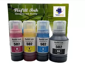 4PK Ink Refill Kits Fit Compatible 502 ET-2750 2760 2850 2700 3760 4760 ST-2000 - Picture 1 of 4