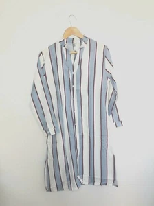 SHEIN Striped Full Length Blue White Kimono Cover Size M - Picture 1 of 4