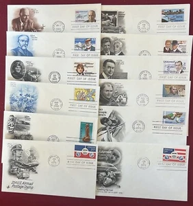 US 12 Cacheted AIRMAIL FDCs of 1970-1980 Period GORGEOUS - Picture 1 of 1