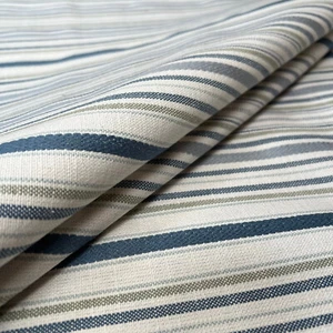1 Metre iLiv Somerville Aqua Woven Stripe Curtain Upholstery Cushion Fabric - Picture 1 of 8