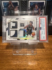 2020 National Treasures Anthony Edwards 09/25 Rookie RC Triple Mat - Prime PSA 9