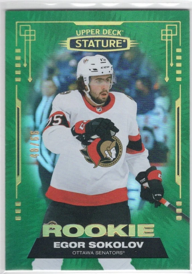 Egor Sokolov 2021-22 2021-22 Upper Deck Stature Green Photo Variant /66 #128 - Image 1 of 1