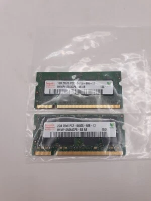 2x Hynix PC2-6400 2GB SODIMM 800 MHz PC2-6400 DDR2 Memory (HYMP125S64CP8-S6) SET - Image 1 of 4