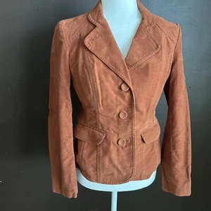 J Jill size 2 Corduroy Jacket Blazer Prairie Style Burnt Orange - Picture 1 of 5