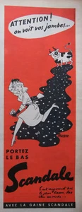 PUBLICITÉ PRESSE 1955 PORTEZ LE BAS SCANDALE ATTENTION ON VOIT VOS JAMBES- VACHE - Imagen 1 de 1