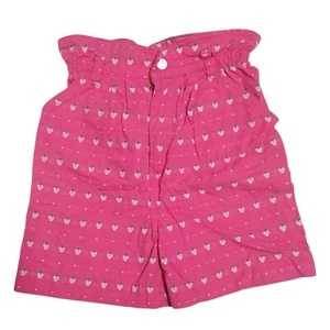 Oshkosh Vintage Pink Strawberry Paperbag Snap Button High Waist Shorts Girls 6X - Picture 1 of 8