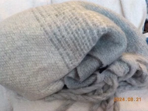 Large super soft & warm gray stripe winter scarf - Picture 1 of 7