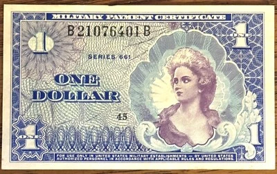 MILITARY PAYMENT CERTIFICATE SERIES 661 $1 DOLLAR - Image 1 of 2