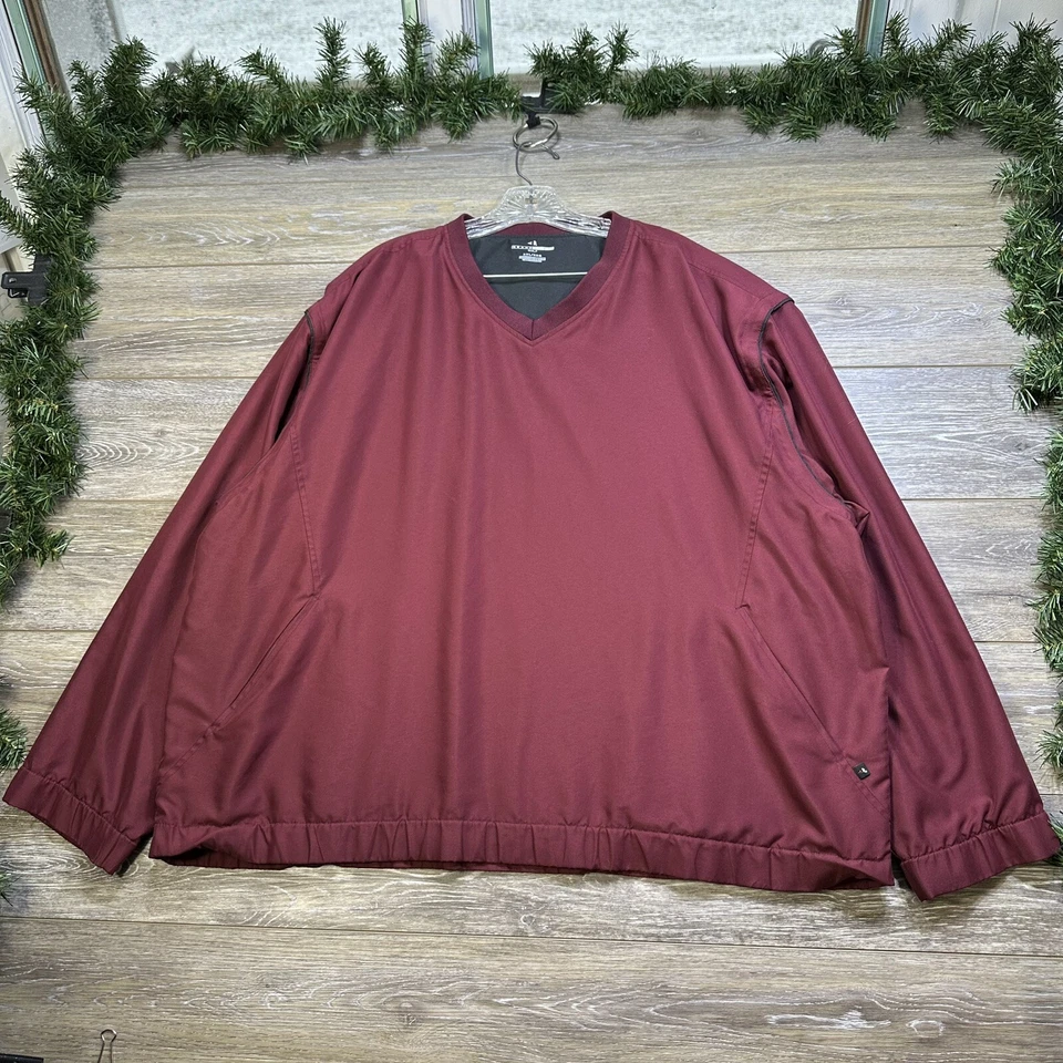 GRAND SLAM Jacket Size 2XL, XXL Men’s V-neck Pullover Windbreaker Maroon Red - Image 1 of 4