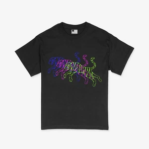 Triple Tigers T-Shirt Tiger with rainbow colors Shirt Vintage Tiger Tee - Picture 1 of 17