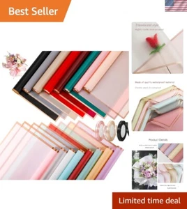 320 Sheets Pure Color Flower Bouquet Wrapping Paper Waterproof Florist Bouque... - Picture 1 of 8
