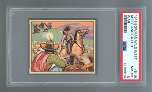 1949 Bowman Wild West #E-16 Sheep and Cattle War PSA 8 NM-MT #72799014