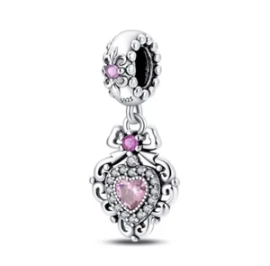 Sterling Silver Heart Bracelet Charm, S925 Heart Charm - Picture 1 of 1