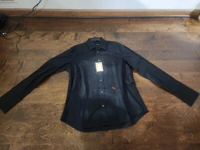 Dsquared2 Men Button Up Dress Shirt XL Black Cotton French Cuff Long Sleeve Polo - Image 1 of 4