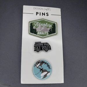 Travel Adventure Get Lost Bon Voyage! Pin Button Patch Pin Design Loft New - Picture 1 of 2