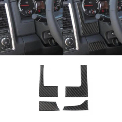 4 шт отделки крышек спидометра приборной панели из углеродного волокна для Dodge RAM 1500 2009-2012  - Изображение 1 из 4