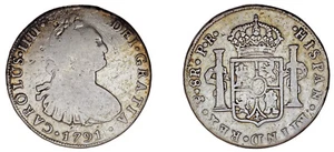 8 SILVER REALES / PLATA. CHARLES IV - CARLOS IV. POTOSÍ. 1791. VF- / MBC-. - Imagen 1 de 1