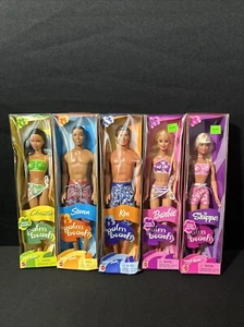 2001 Mattel Palm Beach 5 Barbies Ken Skipper Christe Steven Bundle NIB Dented - Picture 1 of 9